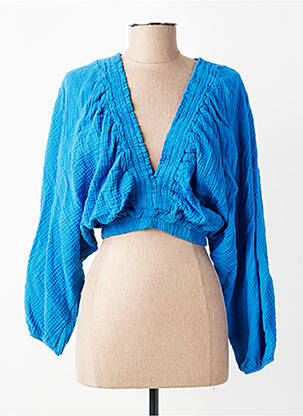 Top manches longues manches longues bleu L'ESSENTIEL femme