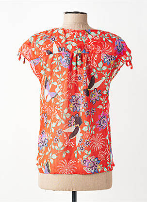 Top coupe fluide manches courtes orange AKOZ DE TOI femme