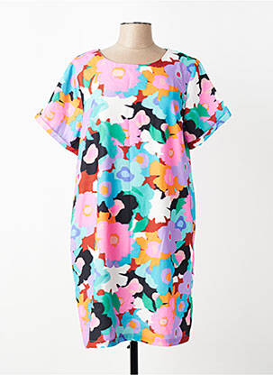 Robe courte manches courtes manches courtes bleu LILI SIDONIO femme