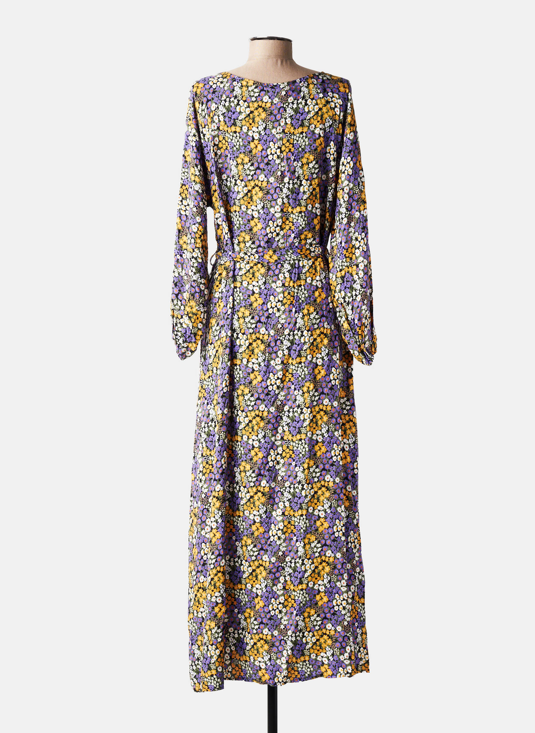 Robe longue manches longues manches longues violet C'FLO femme