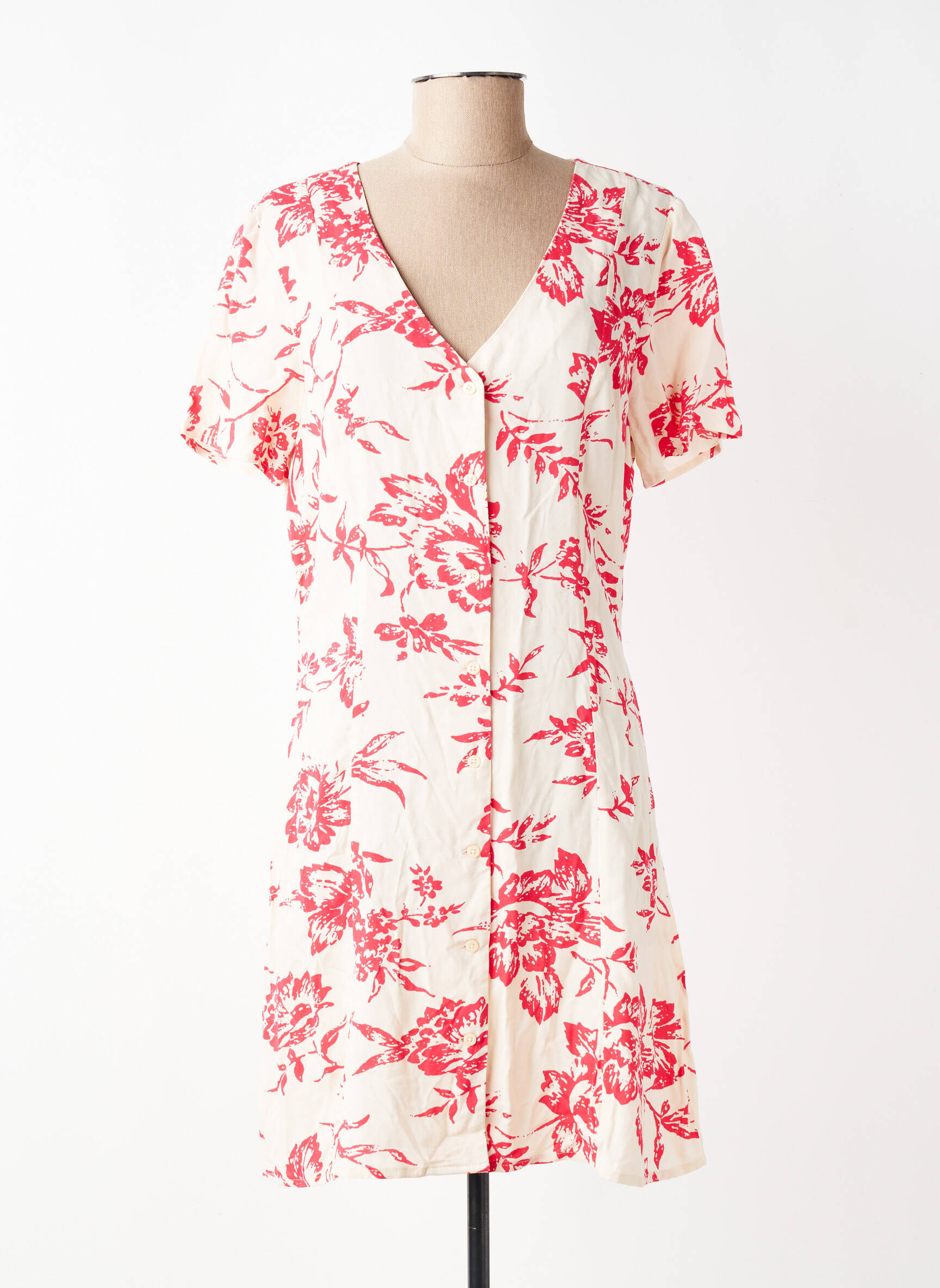 Robe courte manches courtes manches courtes rose JACQUELINE DE YONG femme