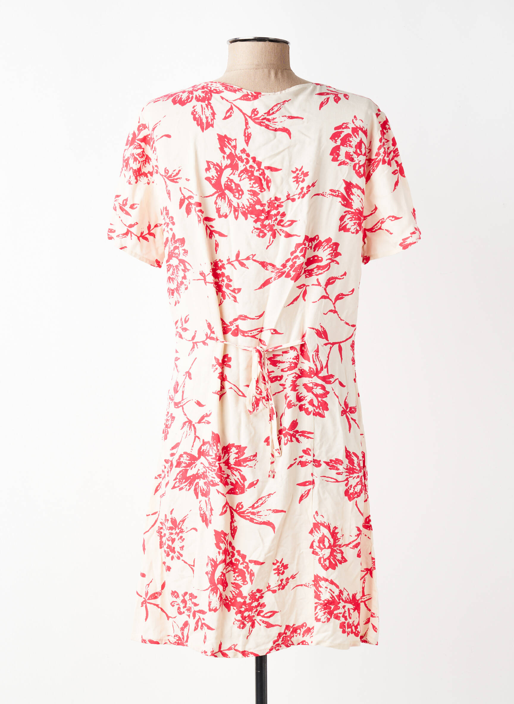 Robe courte manches courtes manches courtes rose JACQUELINE DE YONG femme