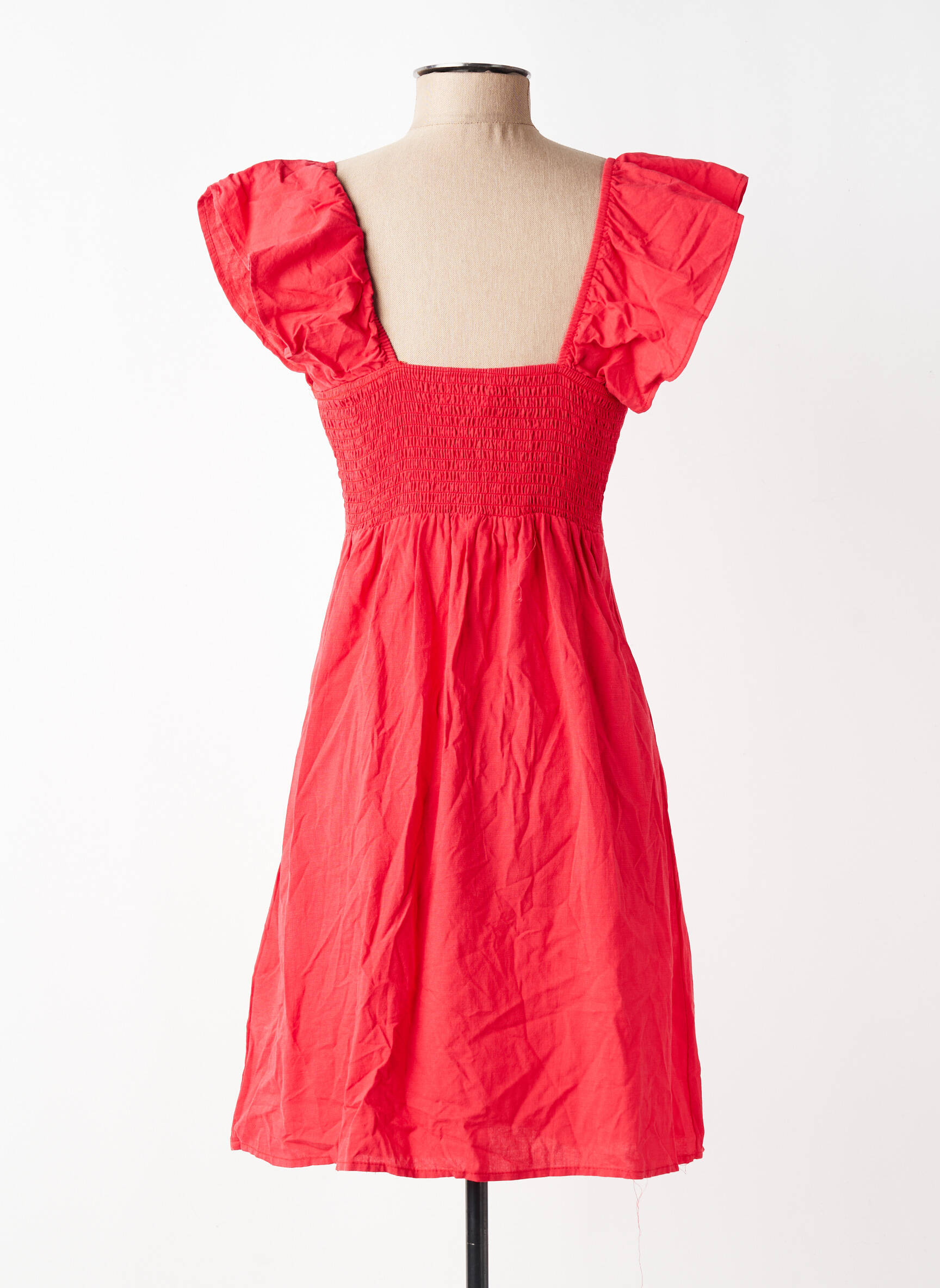 Robe courte manches courtes manches courtes rouge ROSA FASHION femme
