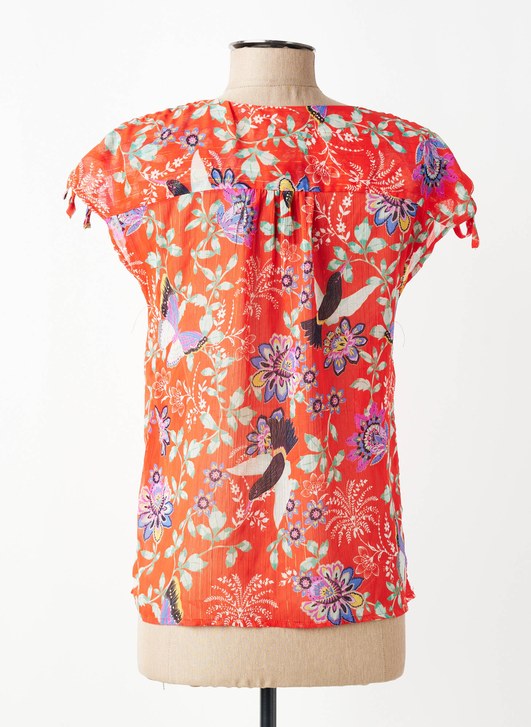 Top coupe fluide manches courtes orange AKOZ DE TOI femme