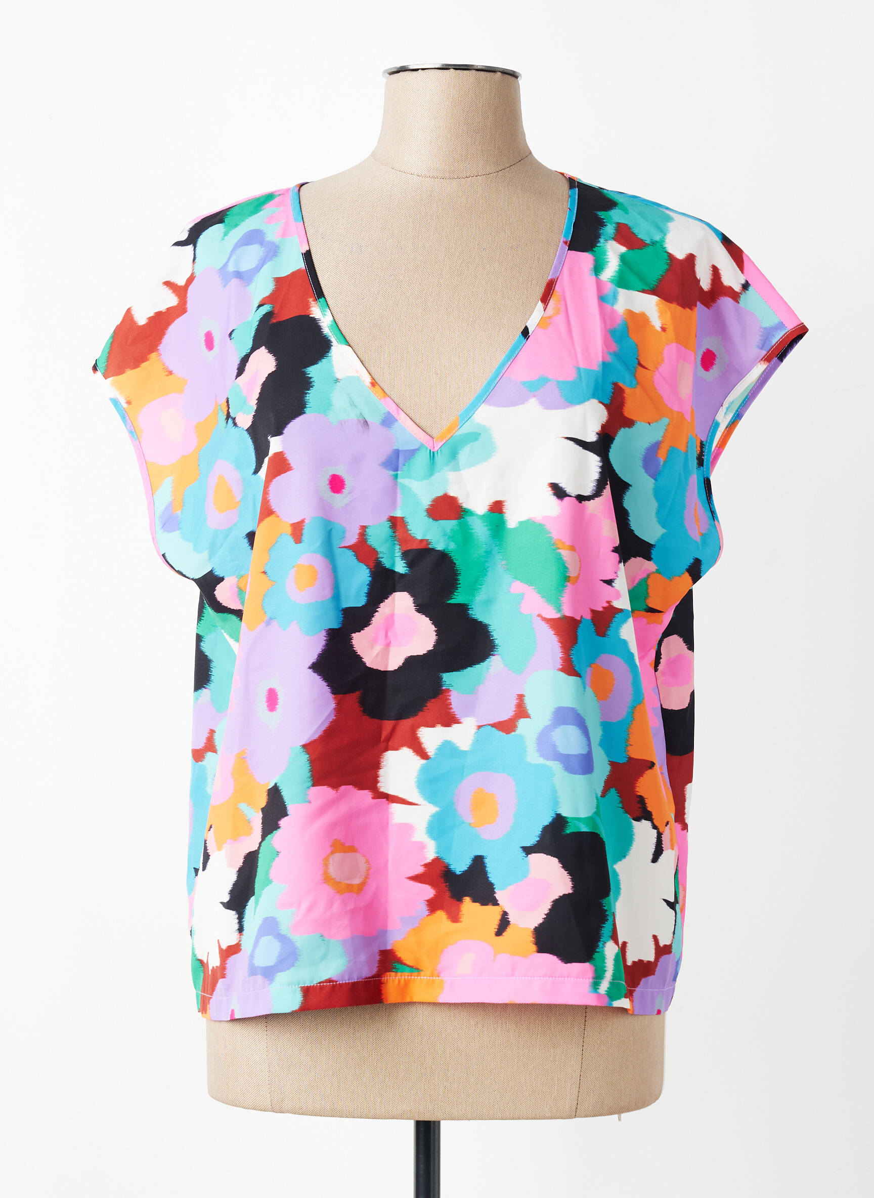 Top manches courtes manches courtes bleu LILI SIDONIO femme
