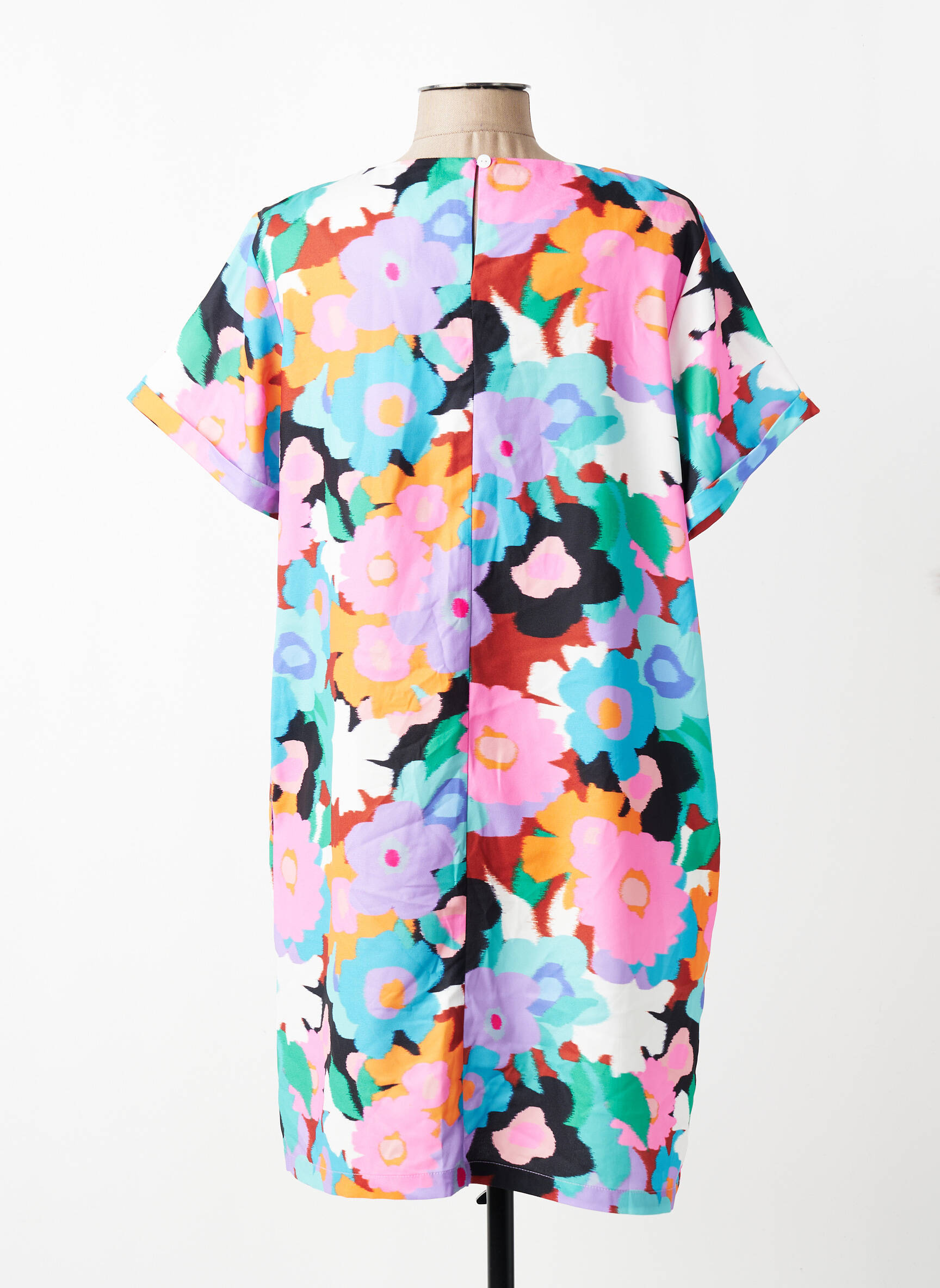 Robe courte manches courtes manches courtes bleu LILI SIDONIO femme
