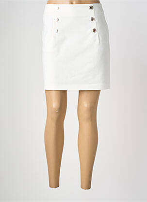 Jupe courte coupe droite blanc MORGAN femme