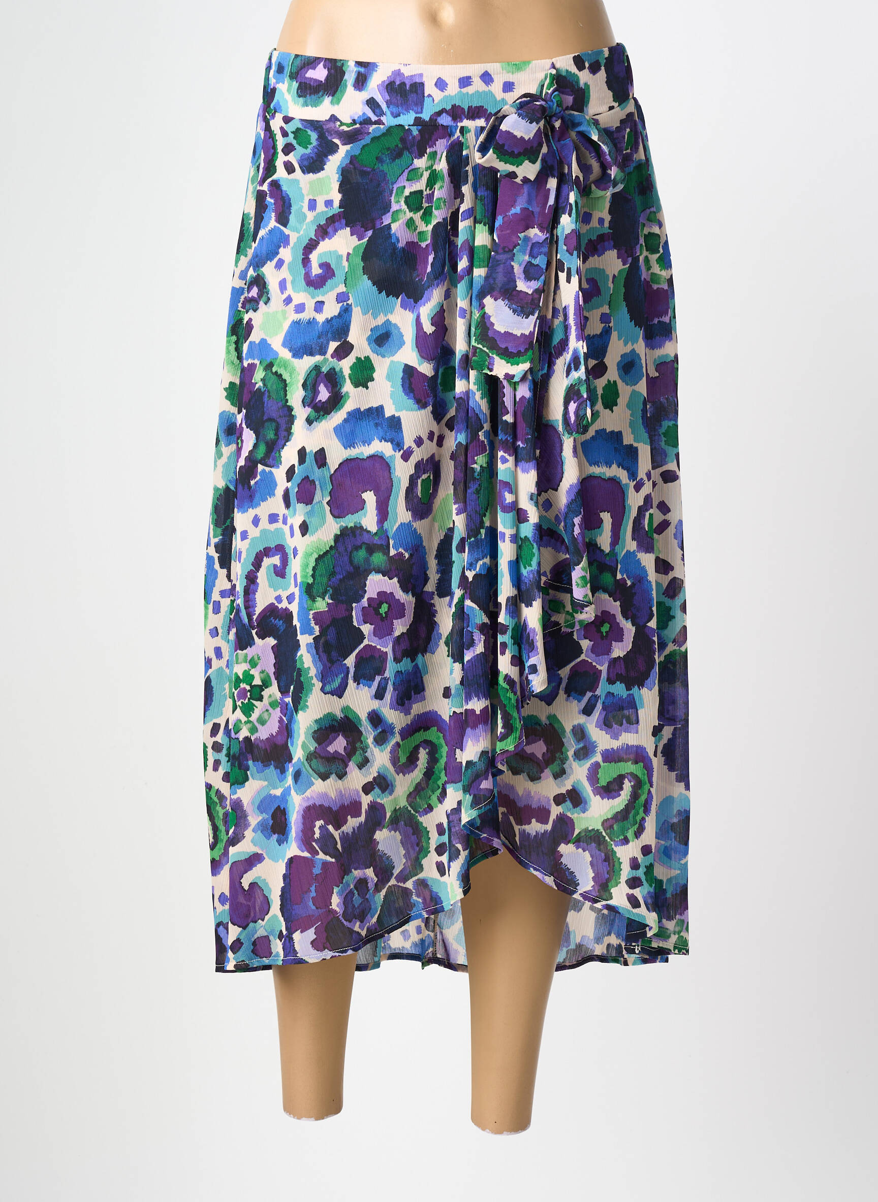 Jupe mi-longue coupe évasée violet MORGAN femme