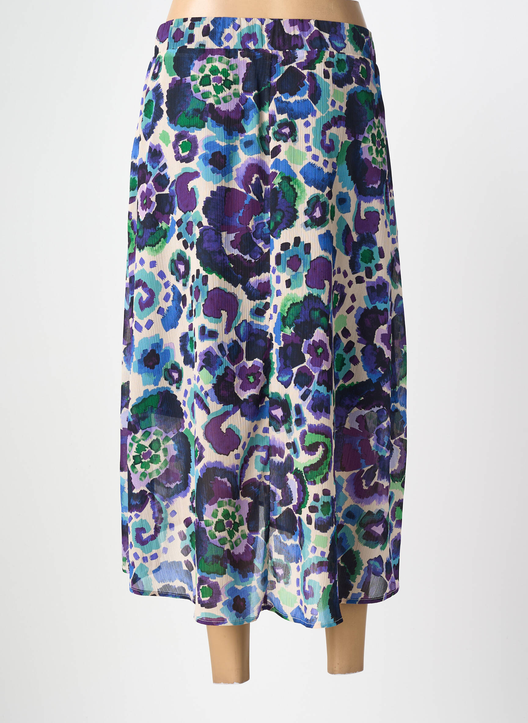 Jupe mi-longue coupe évasée violet MORGAN femme
