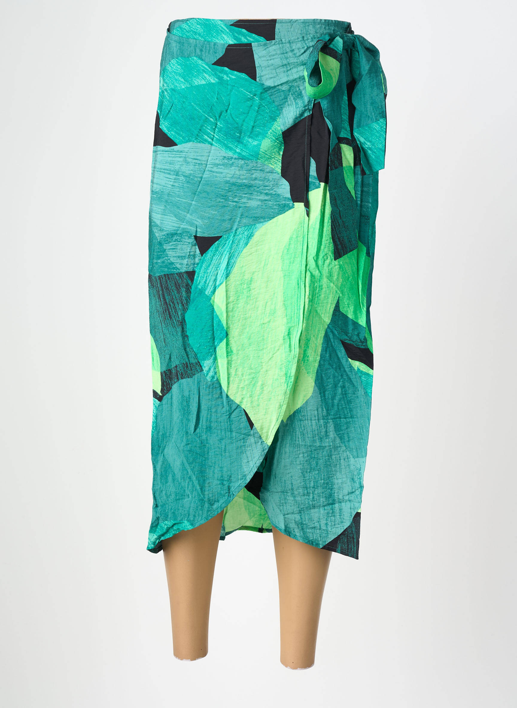 Jupe mi-longue coupe droite vert VILA femme