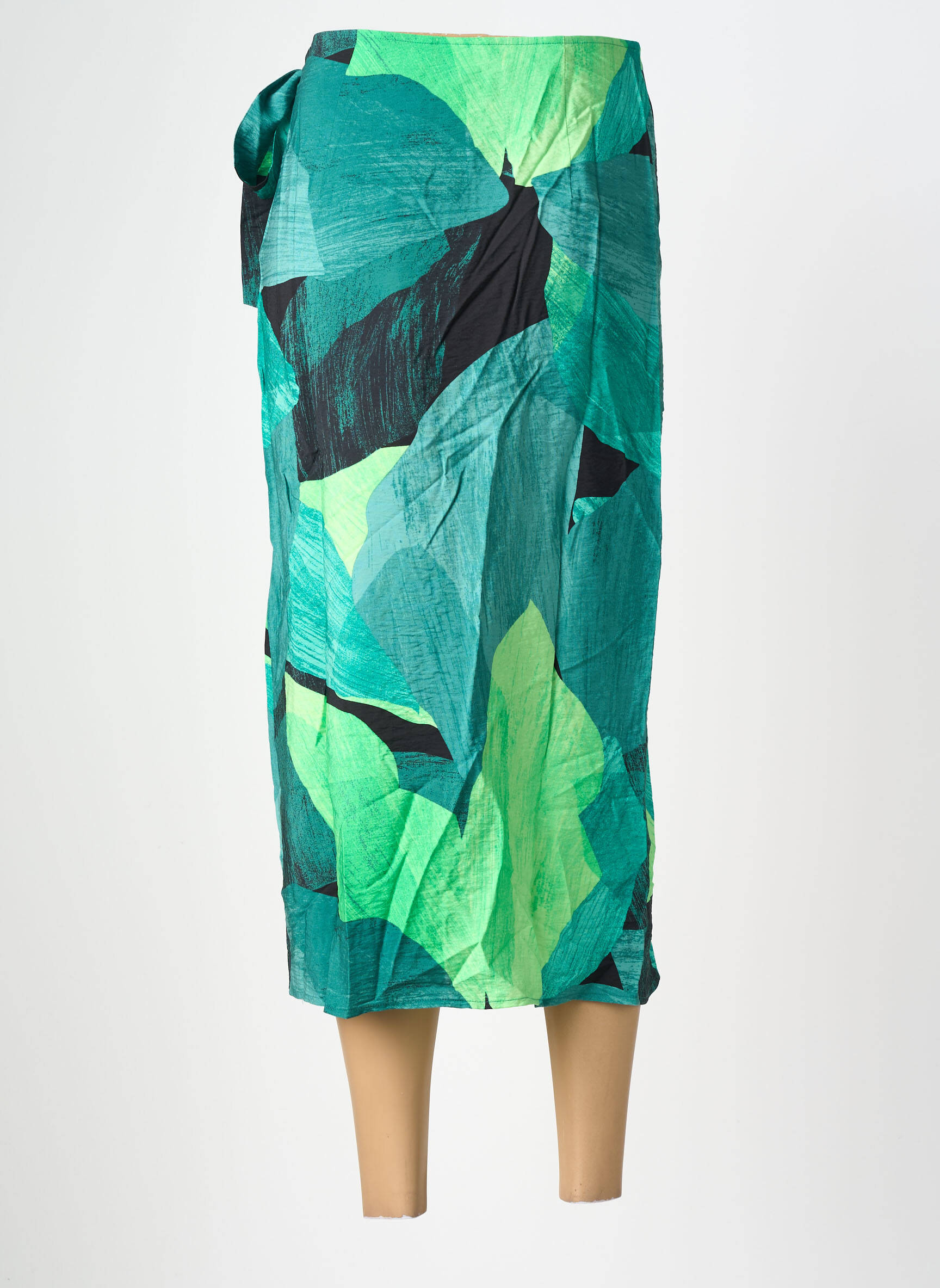 Jupe mi-longue coupe droite vert VILA femme