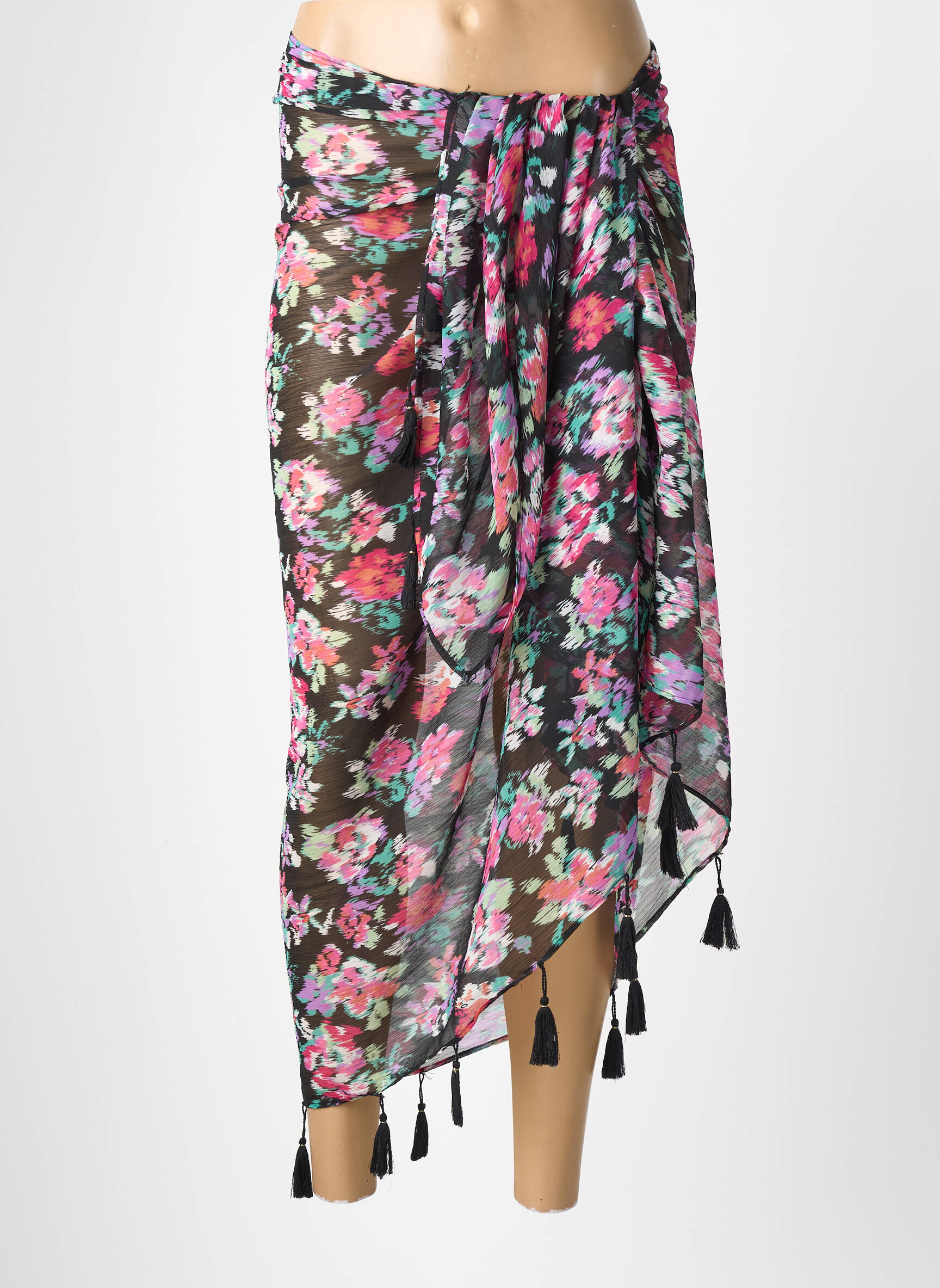 Paréo imprimé fantaisie noir MOLLY BRACKEN femme