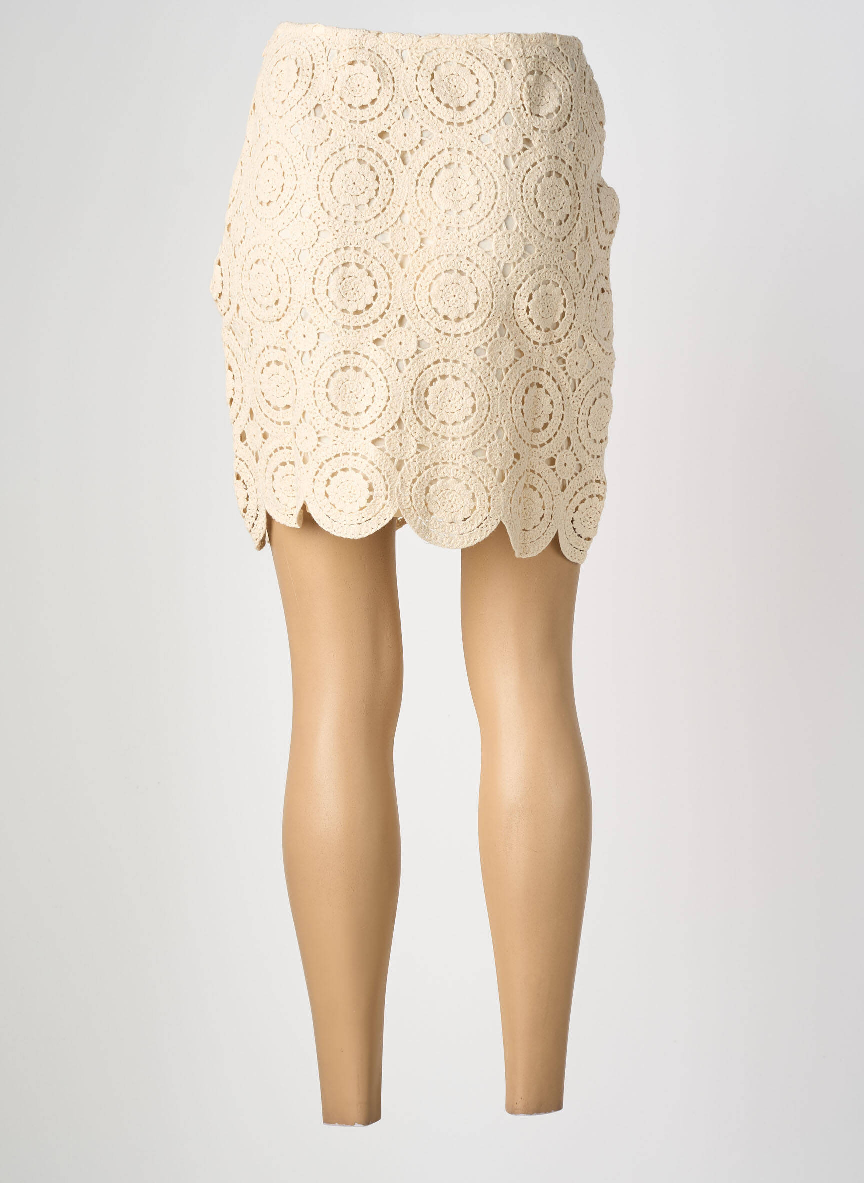 Jupe courte coupe droite beige VILA femme