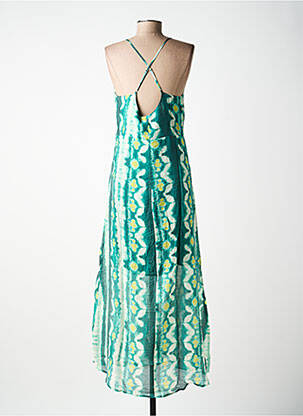 Robe longue tissage crêpe fines bretelles vert VILA femme