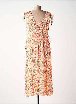 Robe longue imprimé fantaisie sans manche orange DEELUXE femme