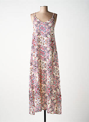 Robe longue tissage popeline fines bretelles beige MOLLY BRACKEN femme
