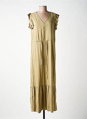 Robe longue manches courtes manches courtes vert B.YOUNG femme