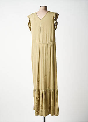 Robe longue manches courtes manches courtes vert B.YOUNG femme