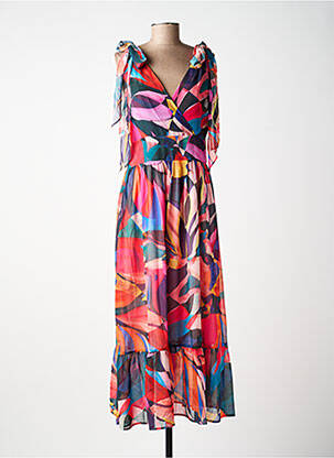 Robe mi-longue coupe fluide fines bretelles rouge MOLLY BRACKEN femme