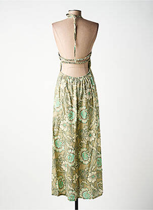 Robe longue manches dos nu fines bretelles vert TIFFOSI femme