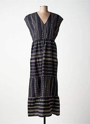 Robe longue imprimé fantaisie manches courtes noir VILA femme