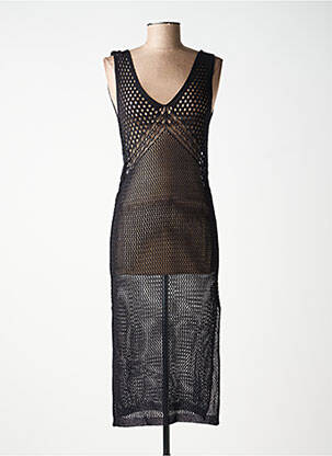Robe de plage tissage crochet noir MOLLY BRACKEN femme