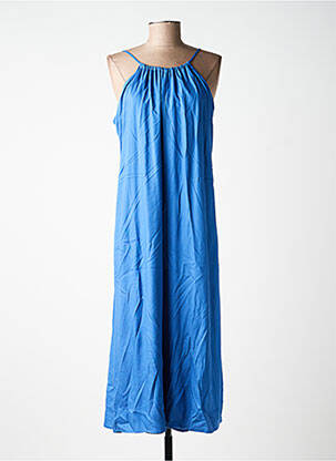 Robe longue coupe évasée fines bretelles bleu TIFFOSI femme