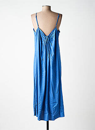 Robe longue coupe évasée fines bretelles bleu TIFFOSI femme