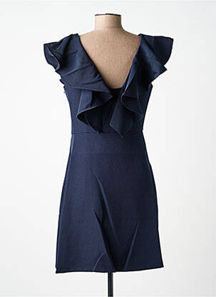 Robe courte fermeture zippée au dos manches courtes bleu MOLLY BRACKEN femme
