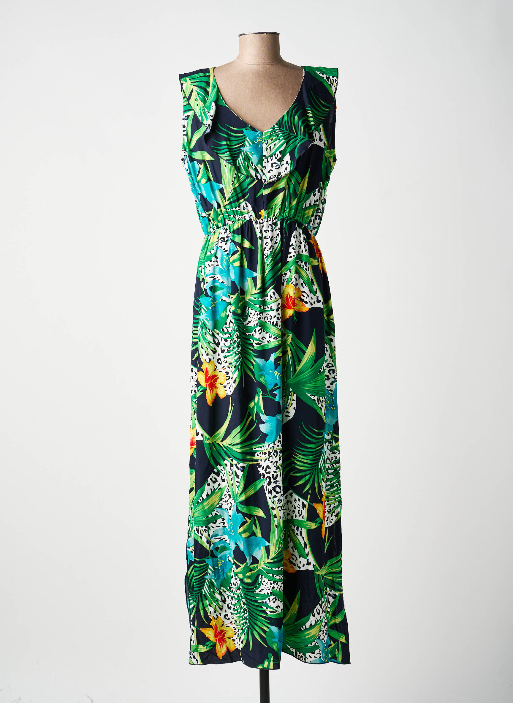 Robe longue sans manche sans manche noir QUATRE VINGT JOURS femme