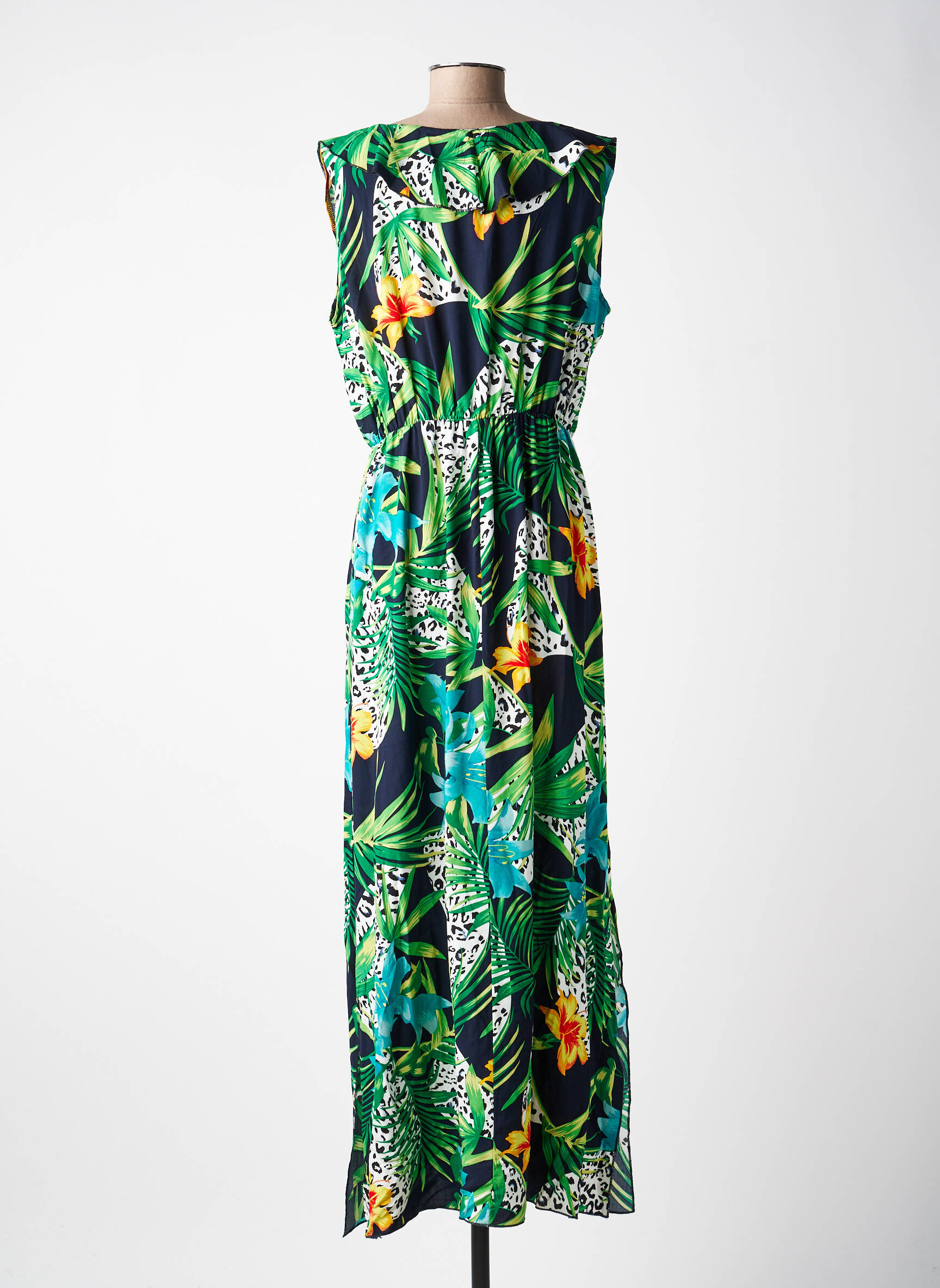 Robe longue sans manche sans manche noir QUATRE VINGT JOURS femme