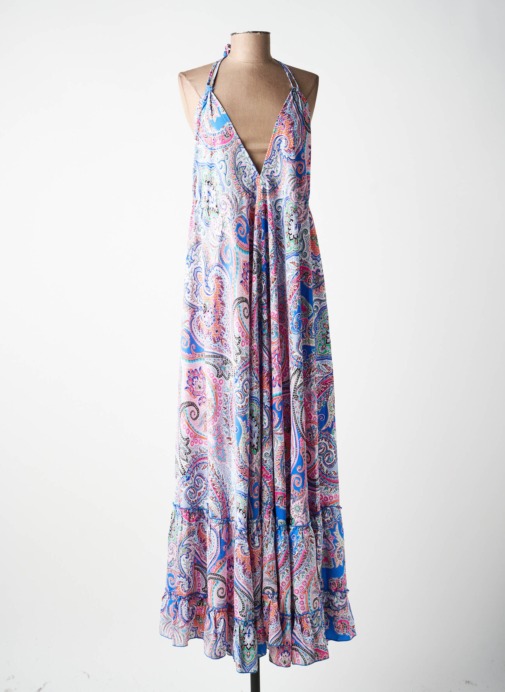 Robe de plage fines bretelles bleu MOLLY BRACKEN femme