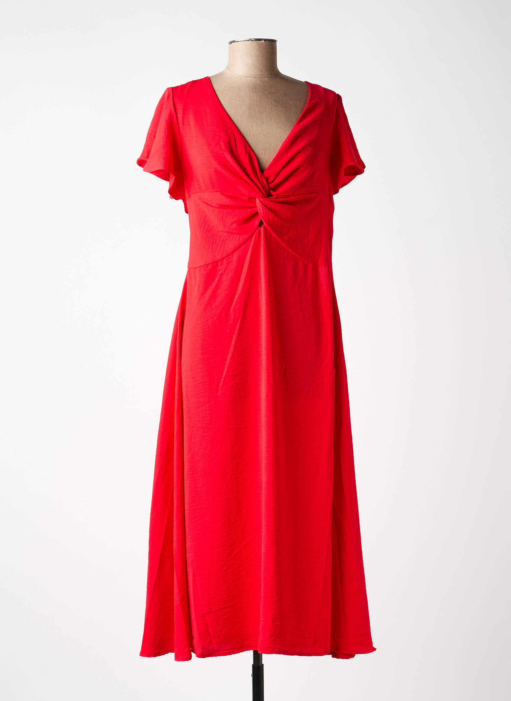 Robe courte coupe fluide manches courtes rouge MOLLY BRACKEN femme