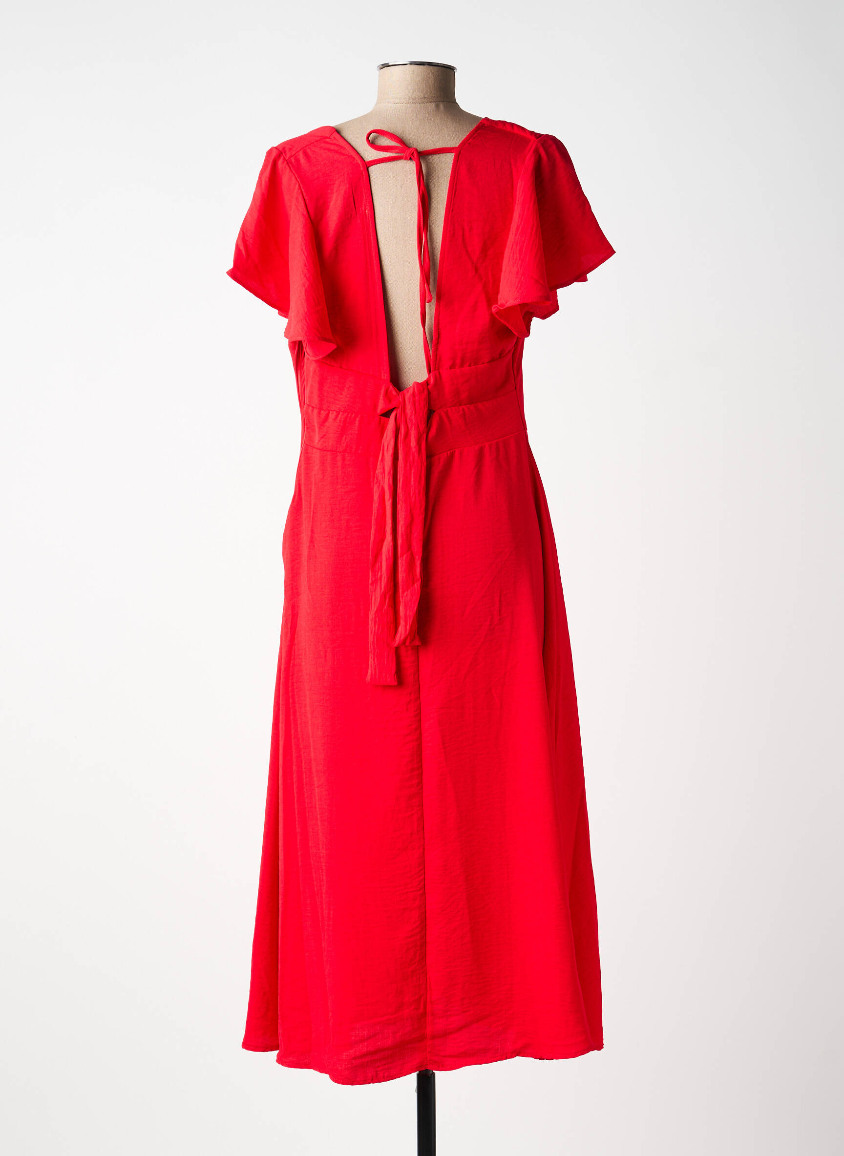 Robe courte coupe fluide manches courtes rouge MOLLY BRACKEN femme