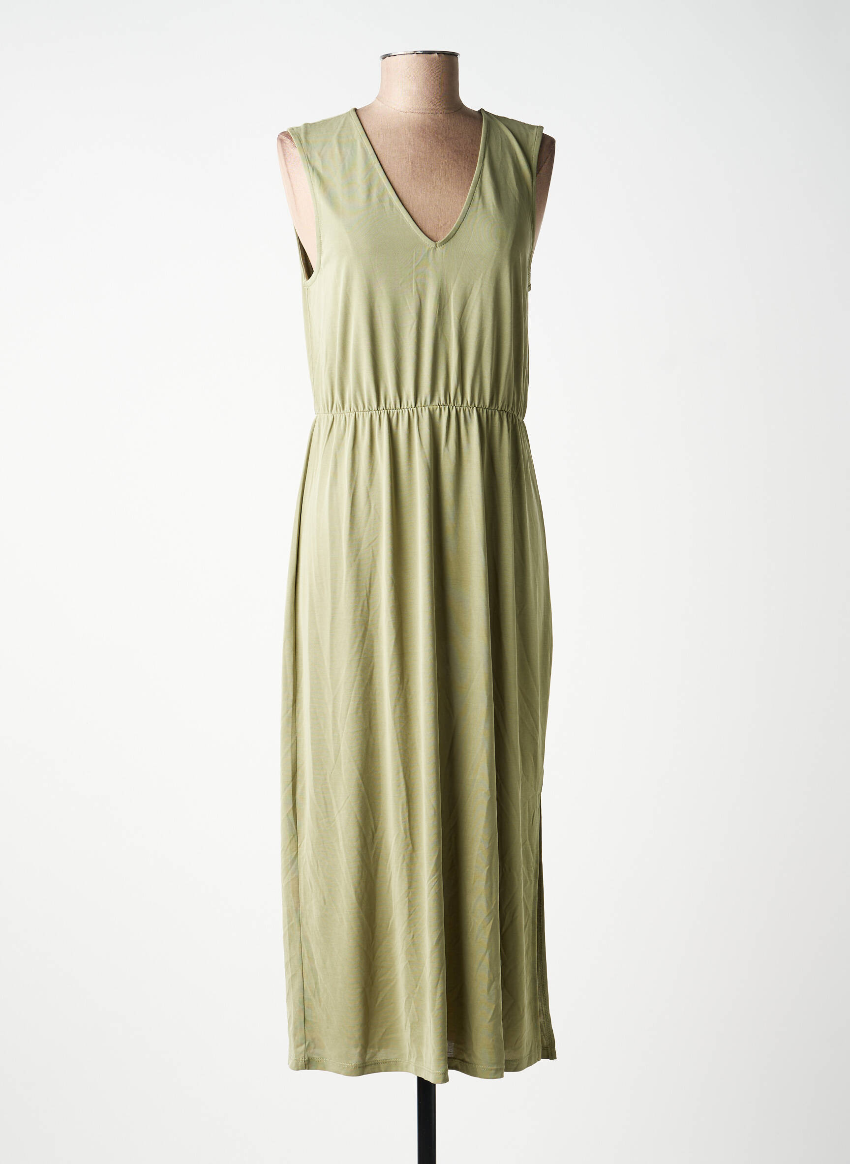 Robe longue sans manche sans manche vert VILA femme