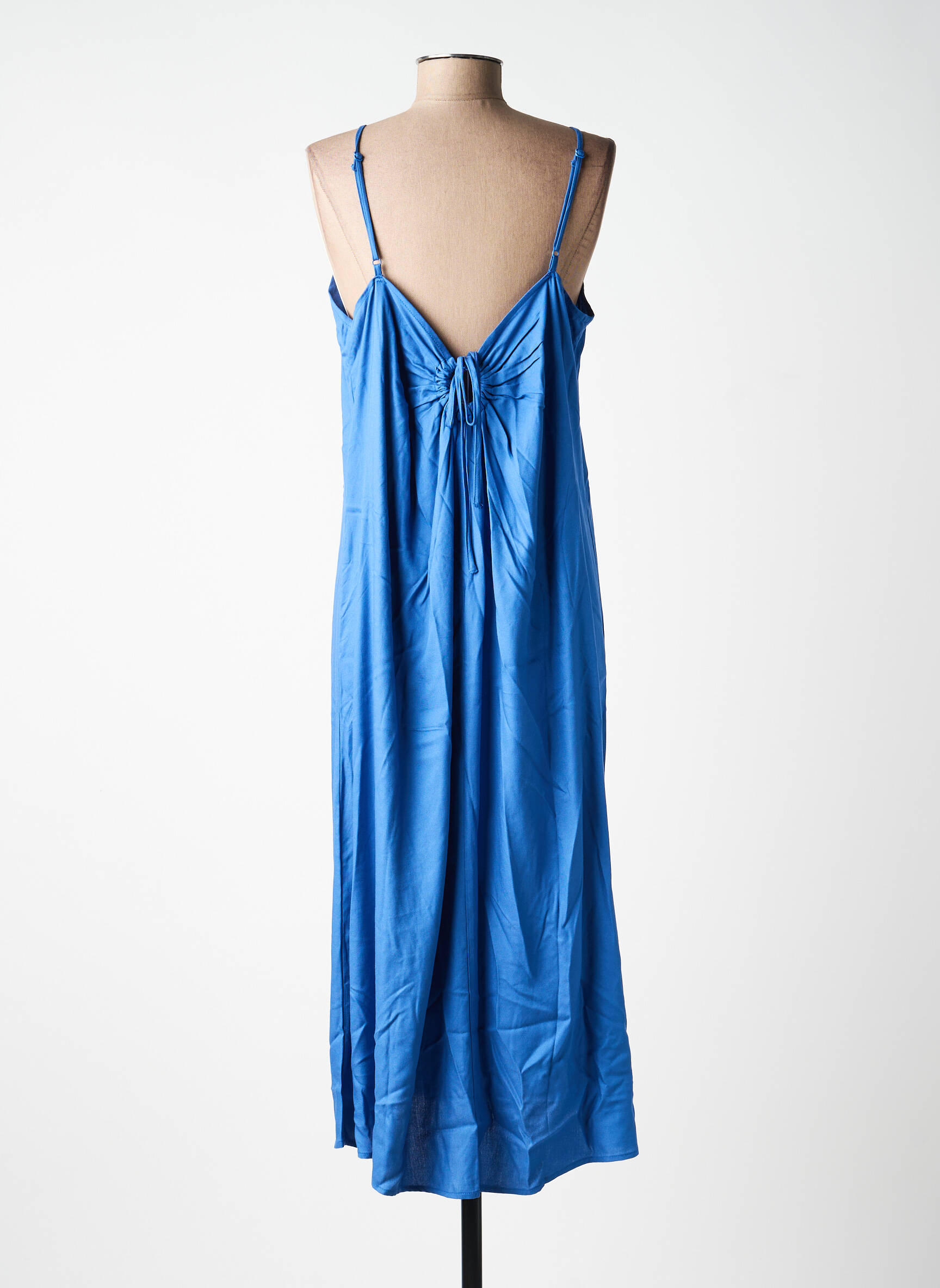 Robe longue coupe évasée fines bretelles bleu TIFFOSI femme