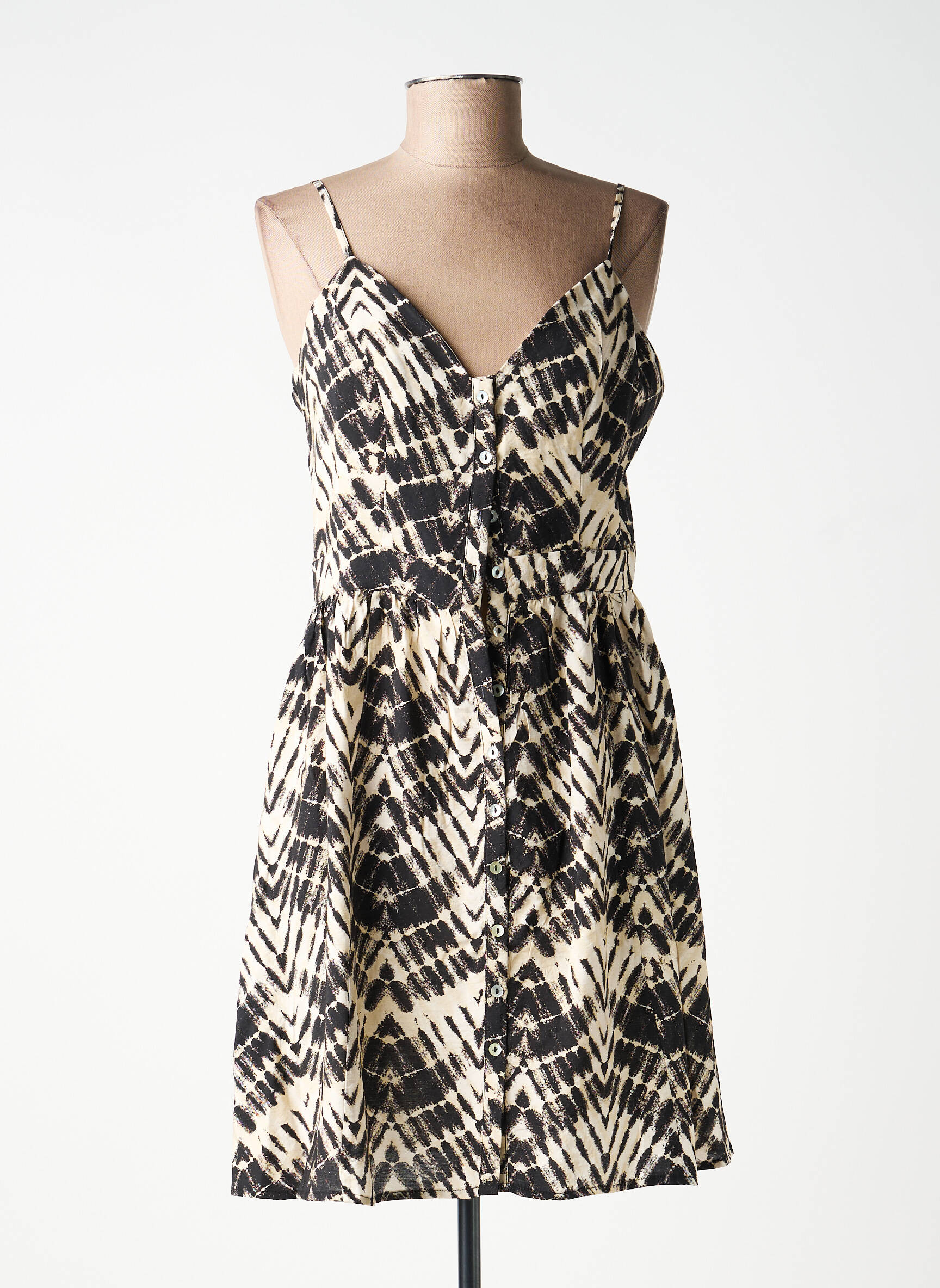 Robe courte coupe cintrée fines bretelles noir MOLLY BRACKEN femme