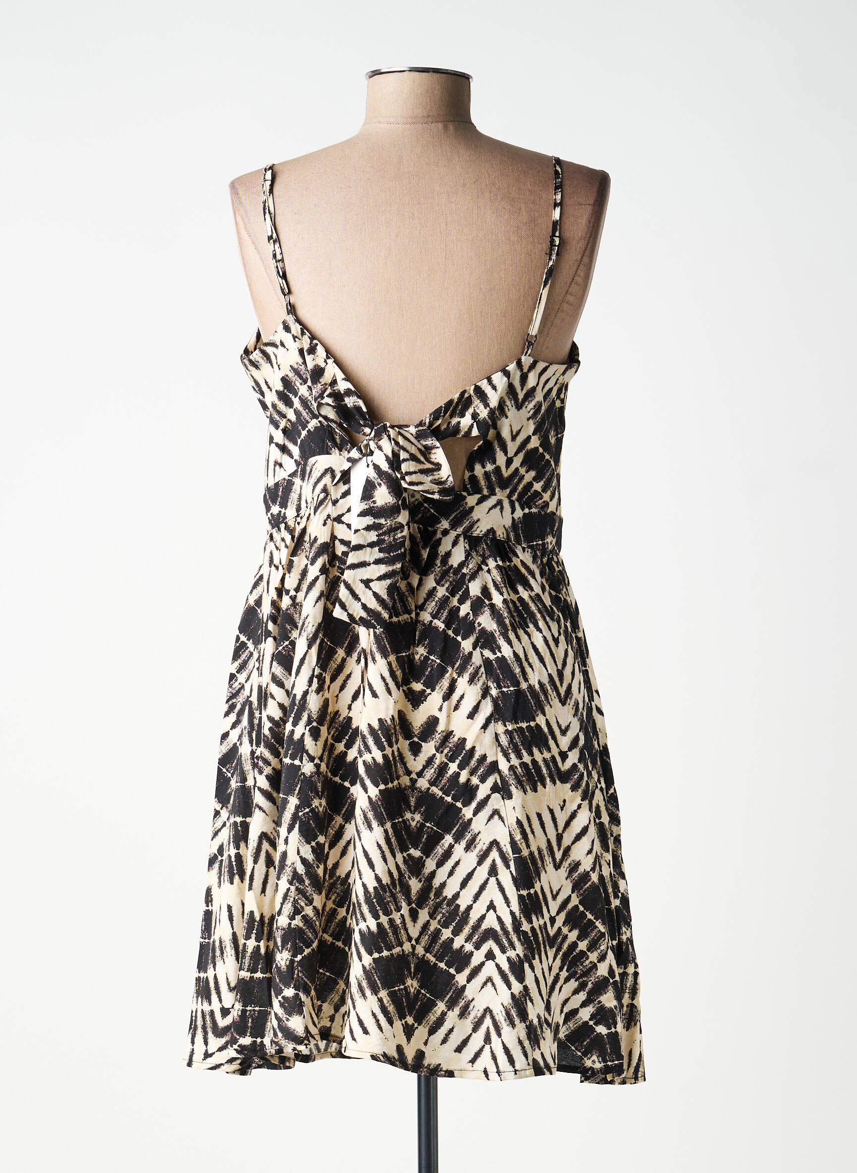 Robe courte coupe cintrée fines bretelles noir MOLLY BRACKEN femme