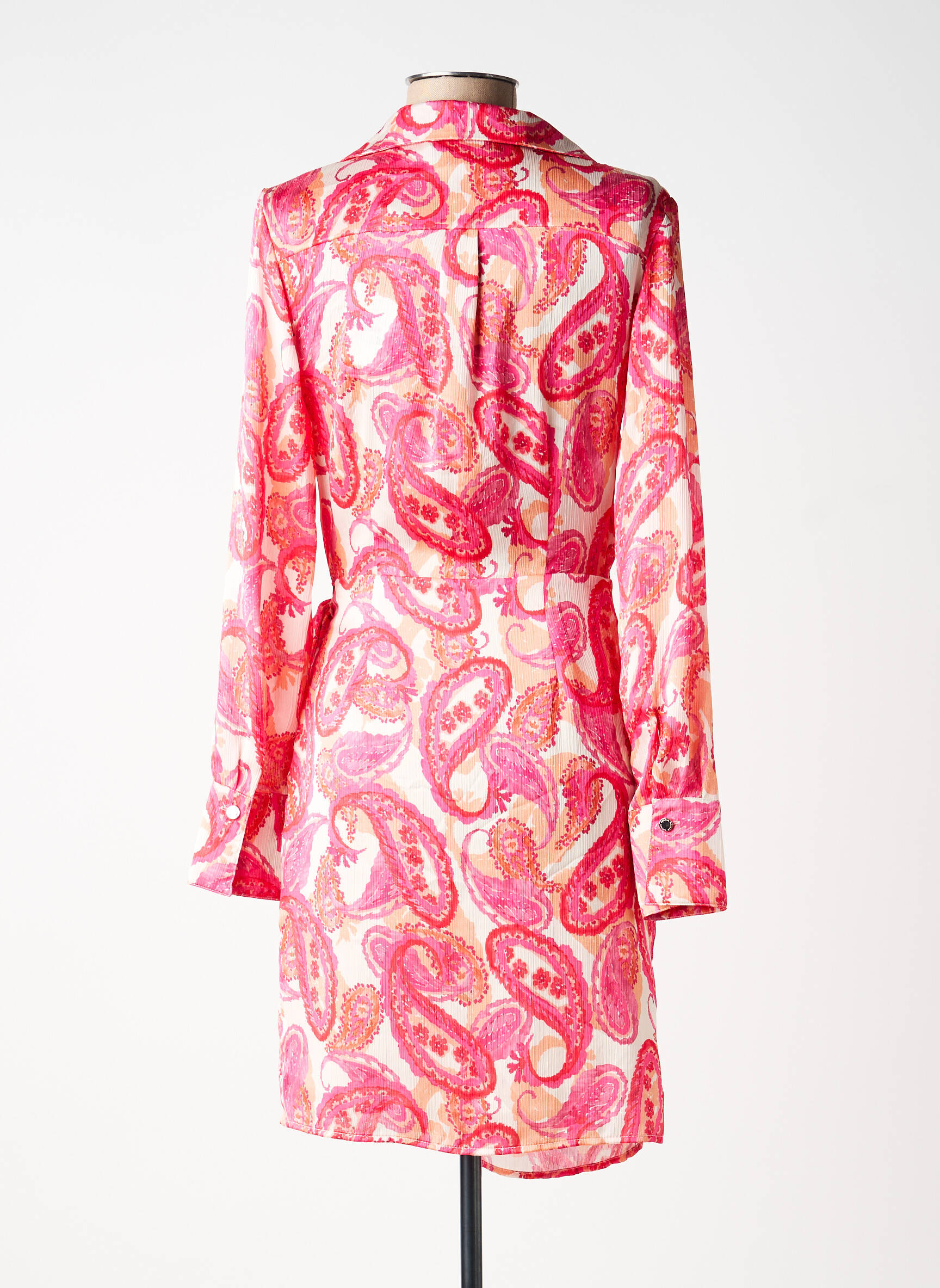 Robe courte manches longues manches longues rose MORGAN femme