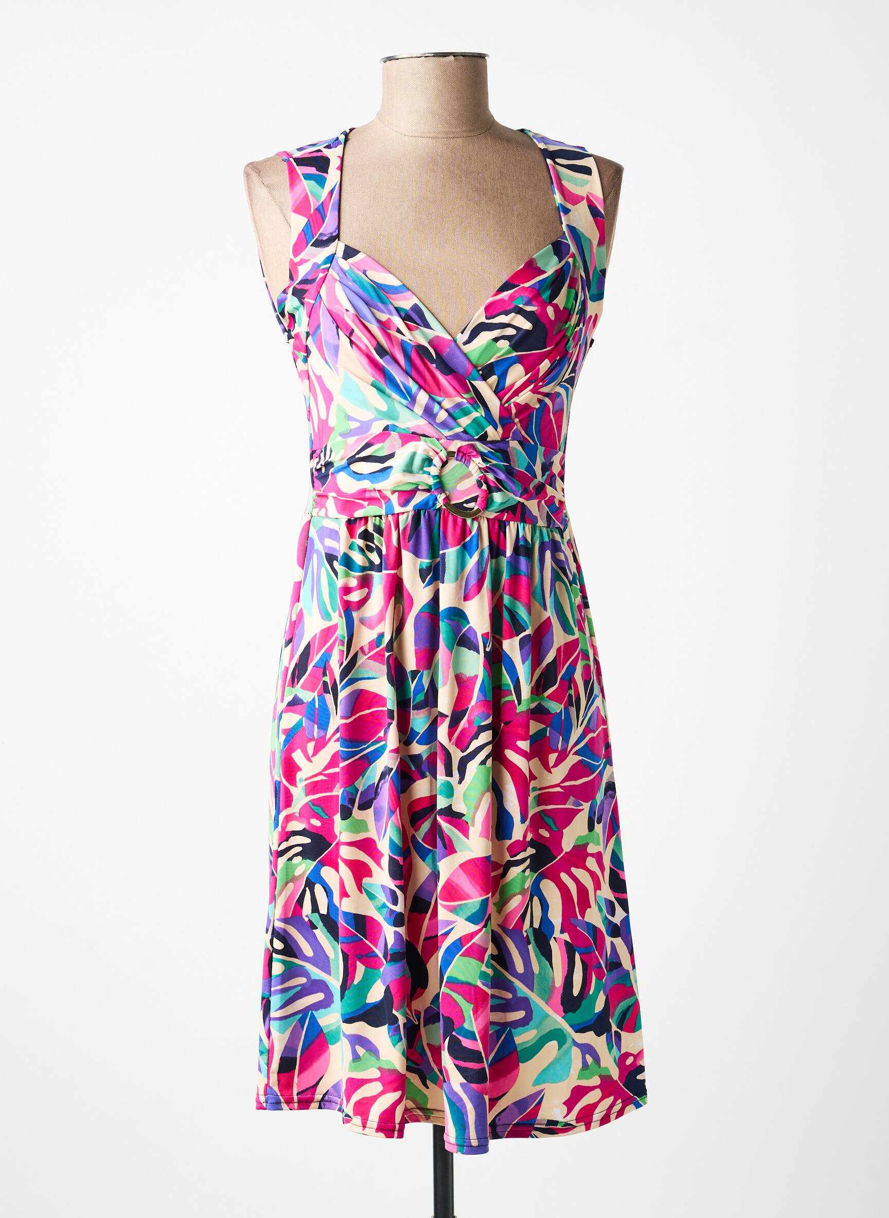 Robe mi-longue sans manche sans manche rose MORGAN femme