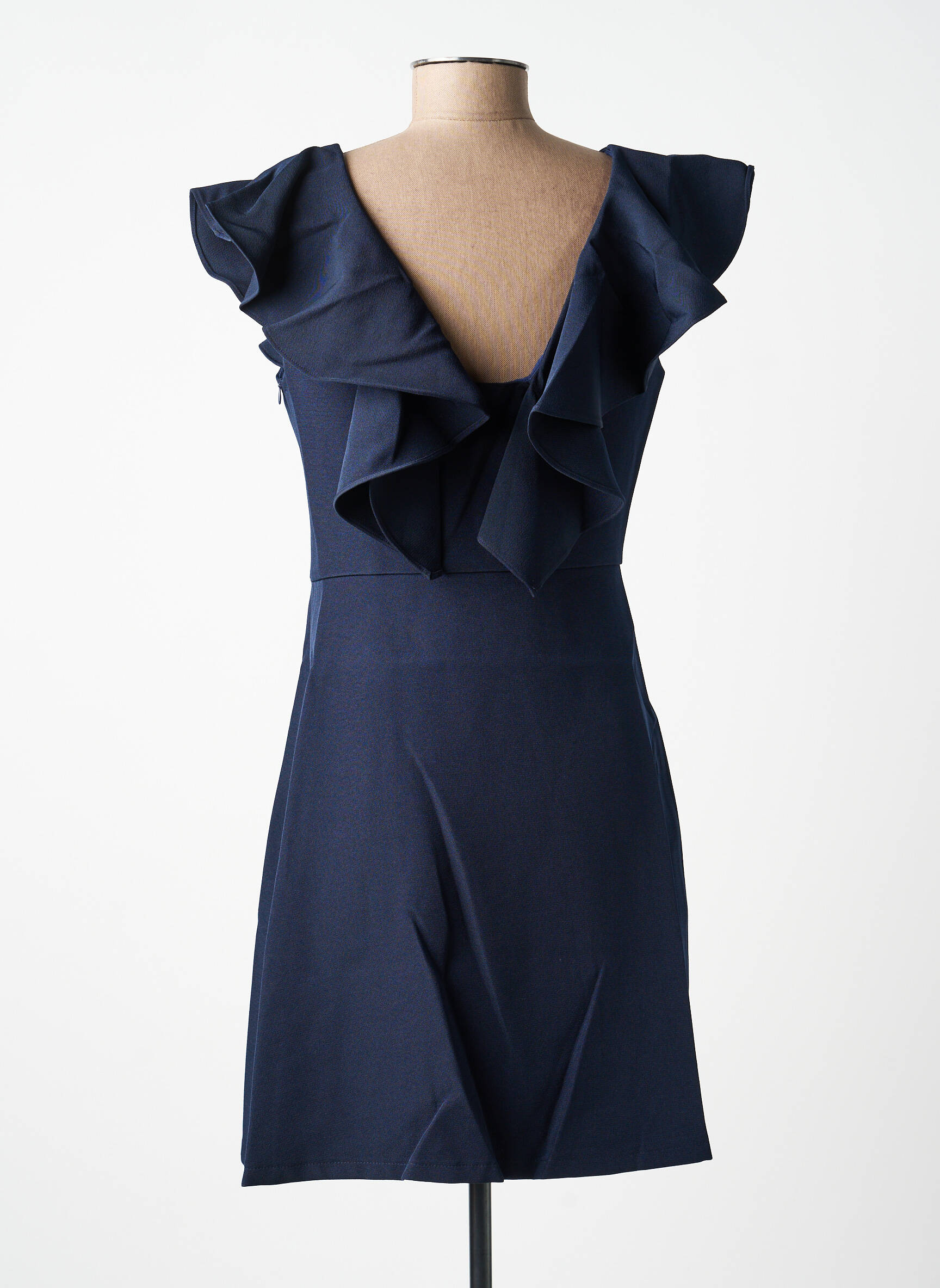 Robe courte fermeture zippée au dos manches courtes bleu MOLLY BRACKEN femme