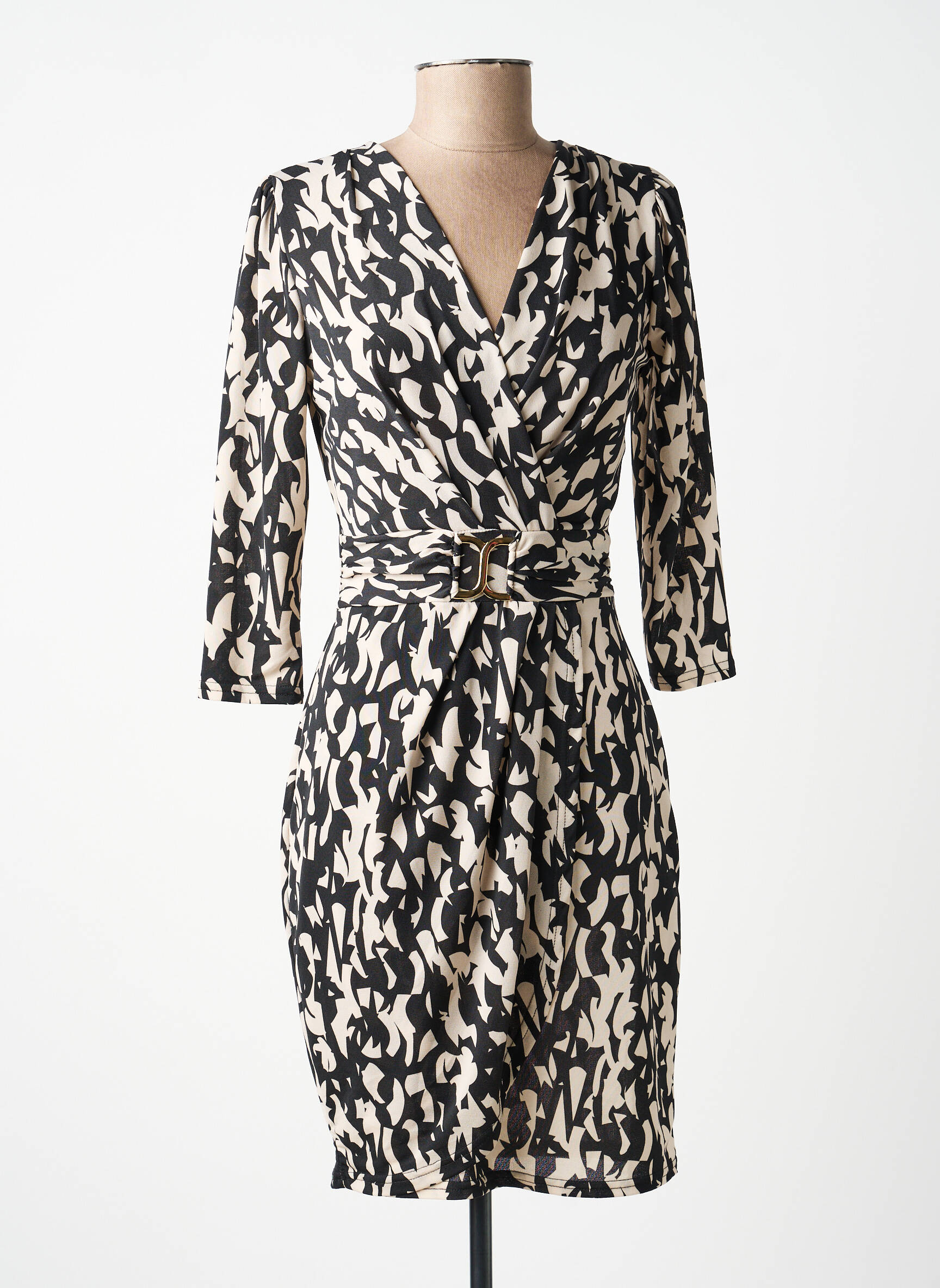 Robe courte manches longues manches longues noir MORGAN femme