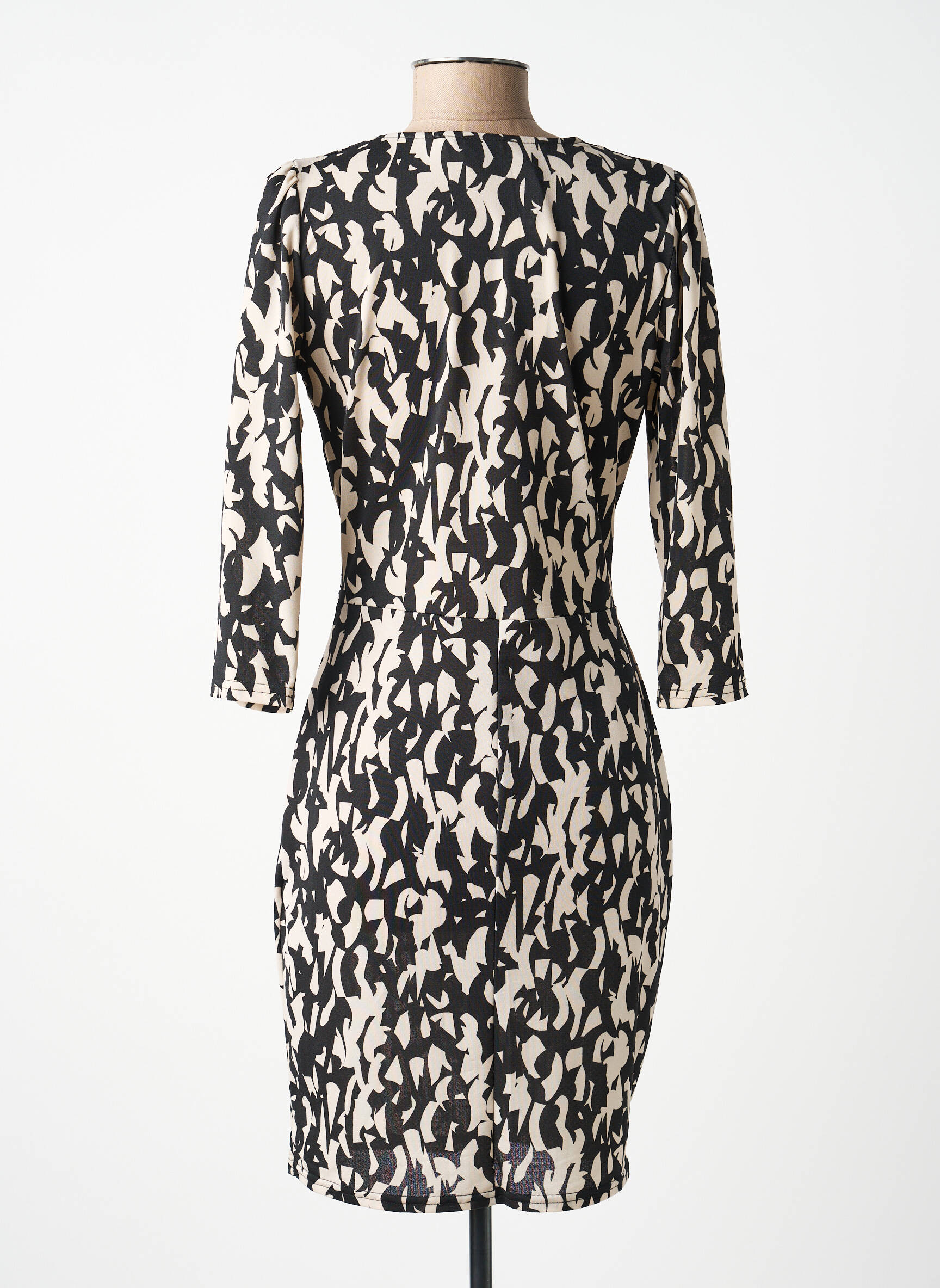 Robe courte manches longues manches longues noir MORGAN femme
