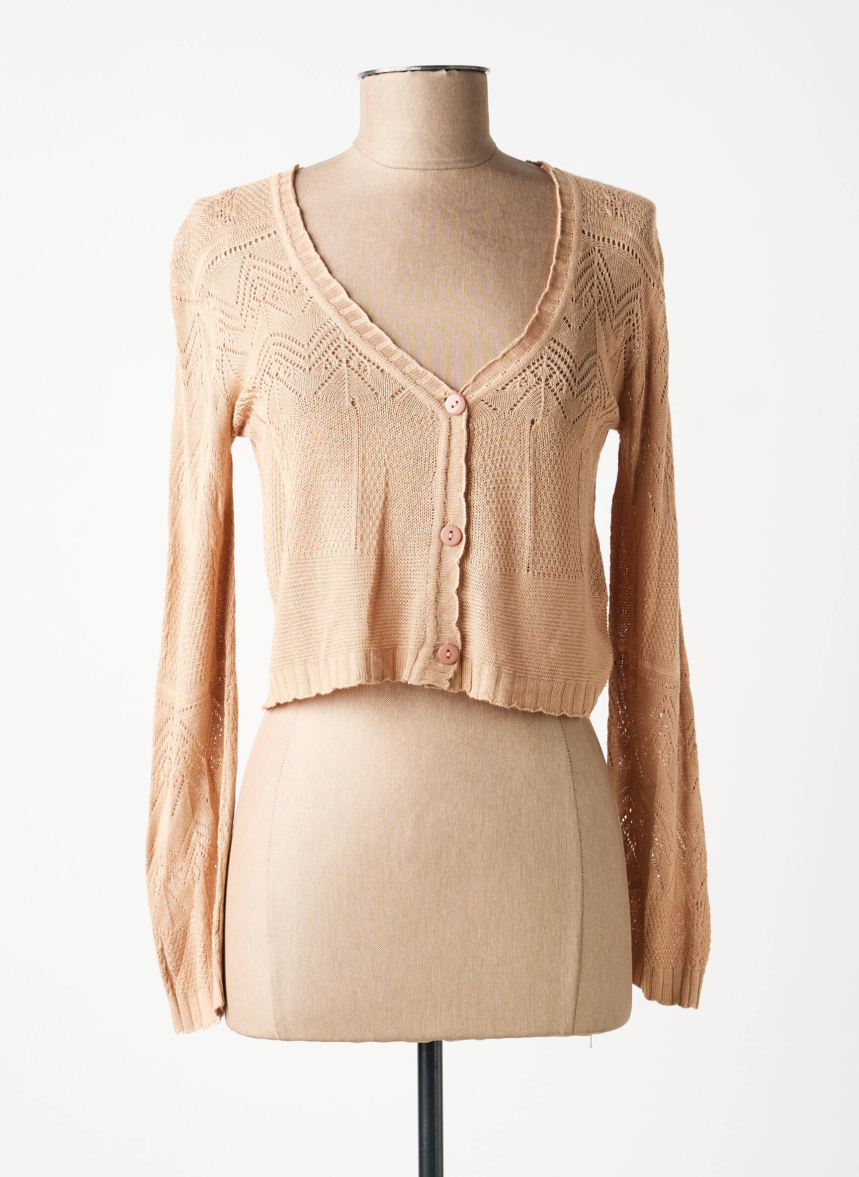 Gilet manches longues stretch beige TIFFOSI femme