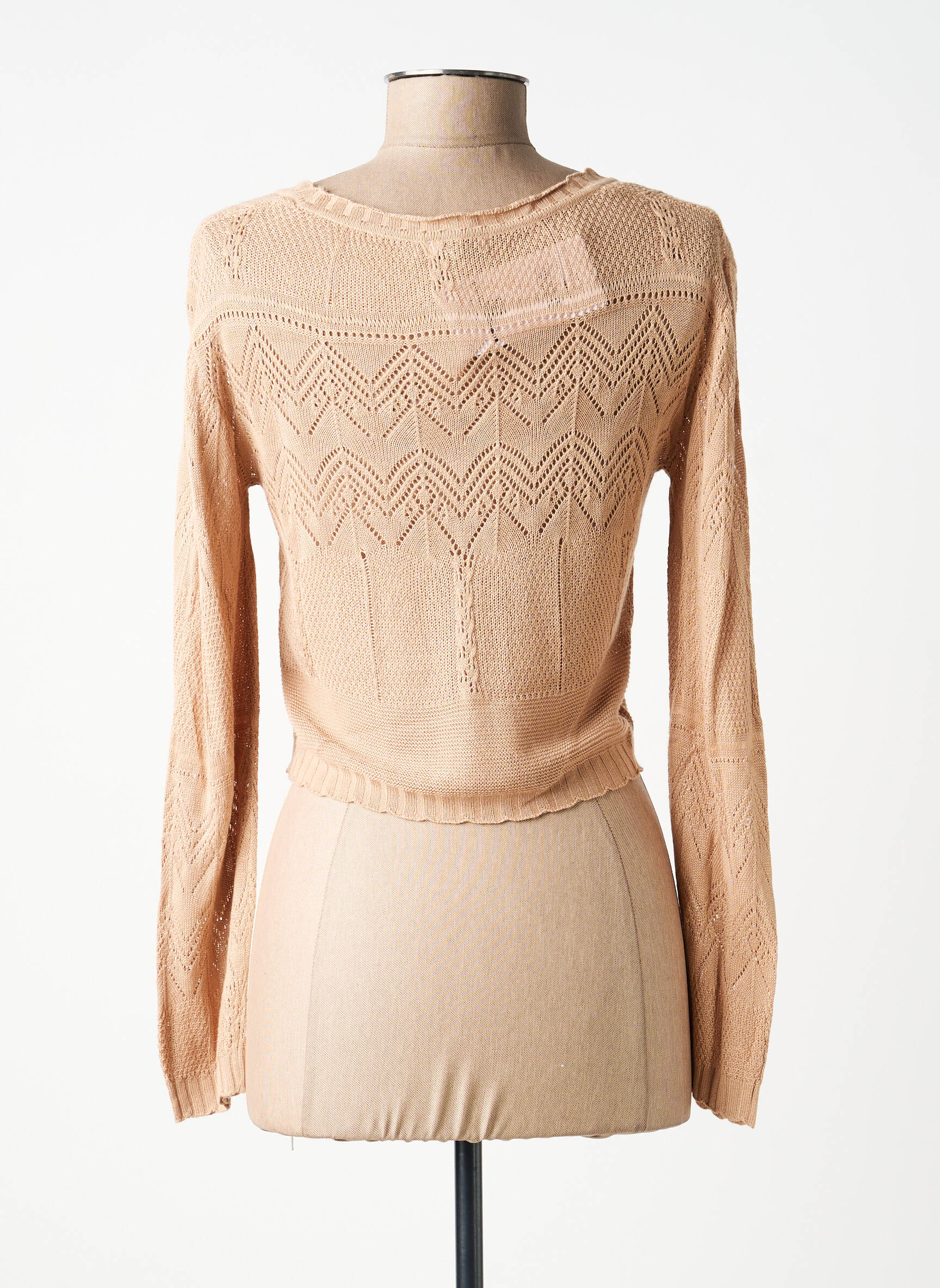 Gilet manches longues stretch beige TIFFOSI femme