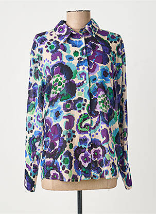 Chemisier tissage crêpe manches longues violet MORGAN femme