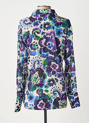 Chemisier tissage crêpe manches longues violet MORGAN femme