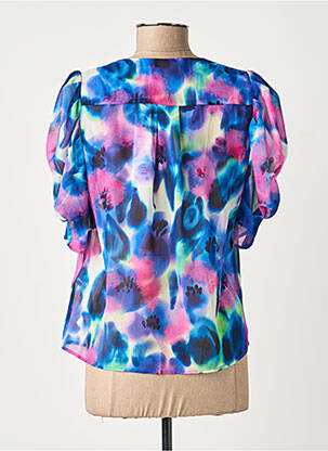 Chemisier manches courtes manches courtes bleu MORGAN femme