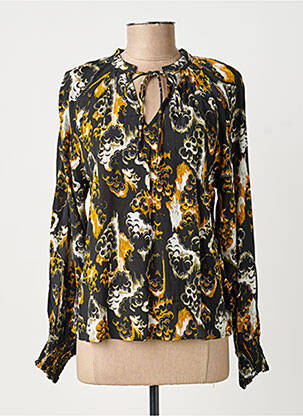 Blouse tissage popeline manches longues noir VILA femme