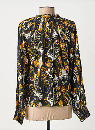 Blouse tissage popeline manches longues noir VILA femme